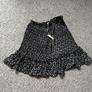 Black Flower Skater Skirt